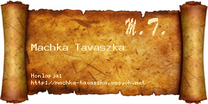 Machka Tavaszka névjegykártya